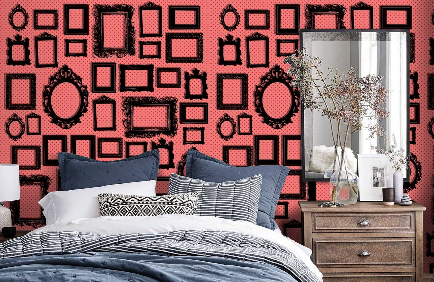 Обои P010604-4 фото в интерьере спальни