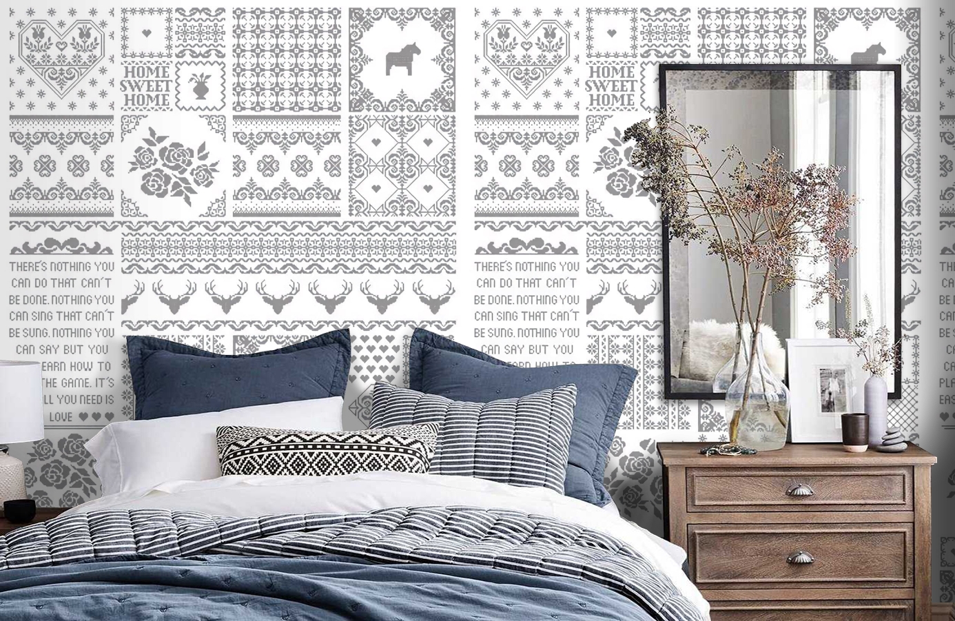 Обои P010701-4 фото в интерьере спальни