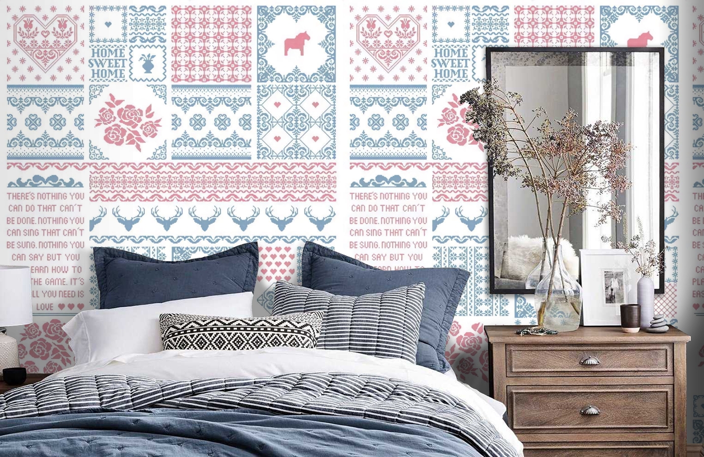 Обои P010703-4 фото в интерьере спальни