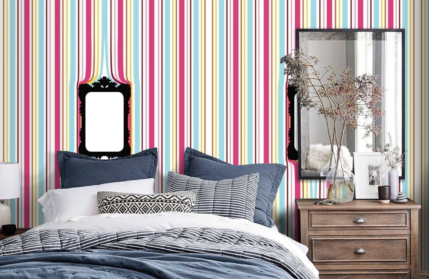 Обои P010801-4 фото в интерьере спальни