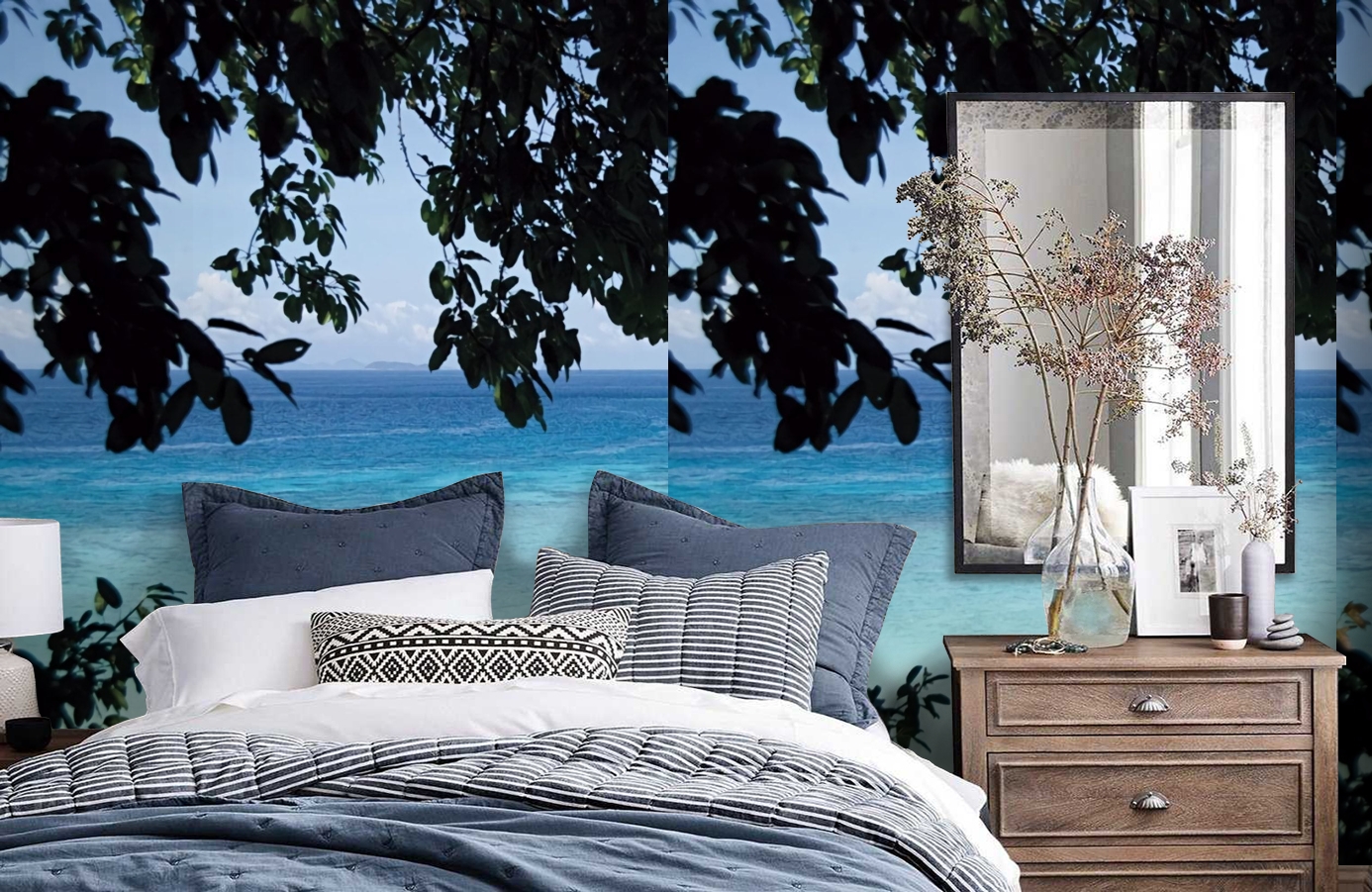 Обои P020601-4 фото в интерьере спальни