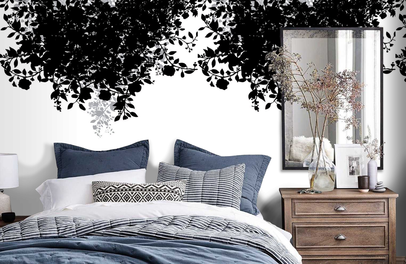 Обои P030602-4 фото в интерьере спальни