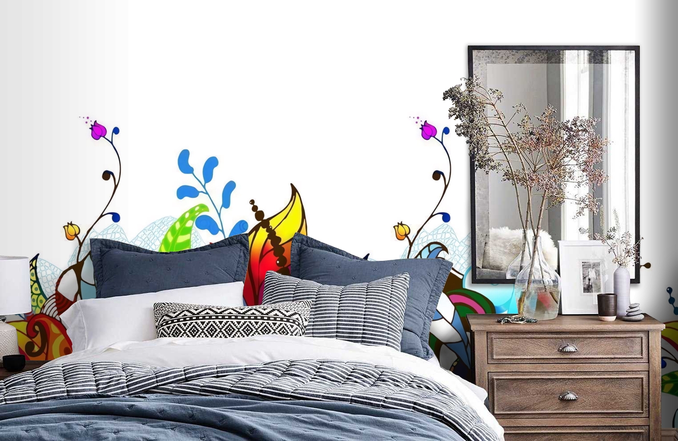 Обои P031303-4 фото в интерьере спальни