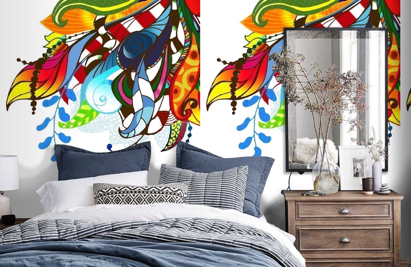 Обои P031304-4 фото в интерьере спальни