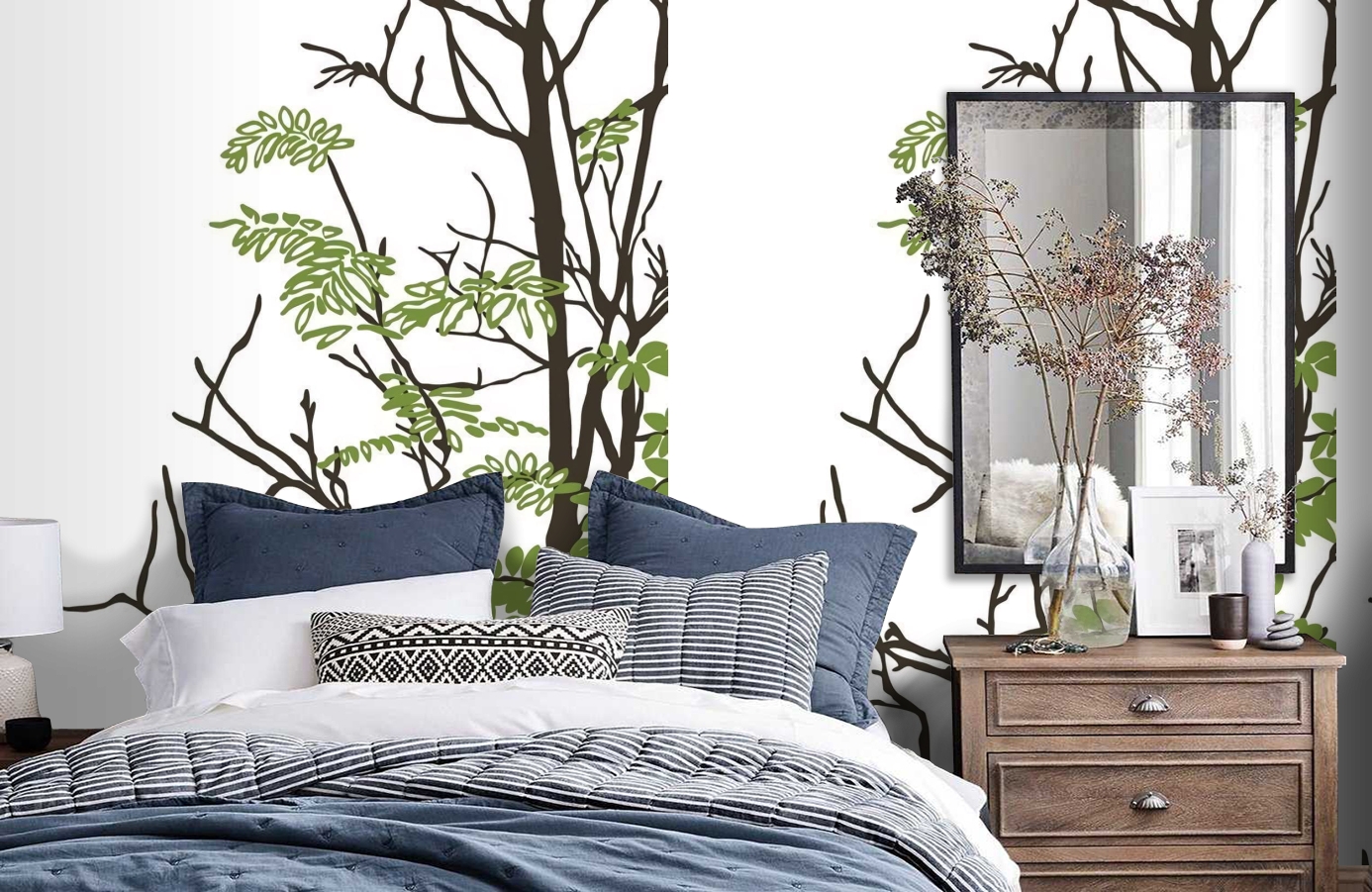 Обои P031803-4 фото в интерьере спальни