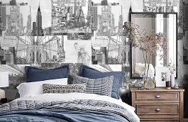 Обои P111101-4 фото в интерьере спальни превью