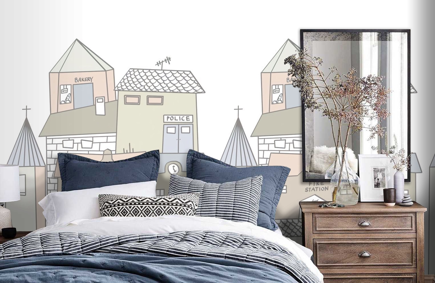 Обои P122101-4 фото в интерьере спальни