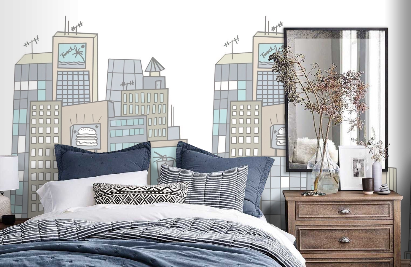 Обои P122102-4 фото в интерьере спальни