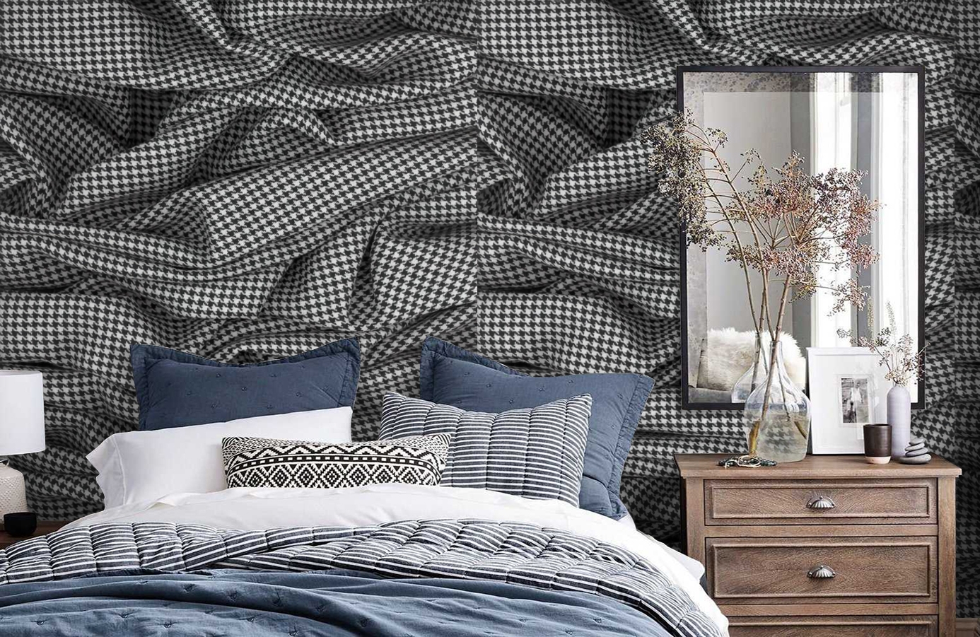 Обои P140103-4 фото в интерьере спальни Обои P140103-4 фото в интерьере спальни