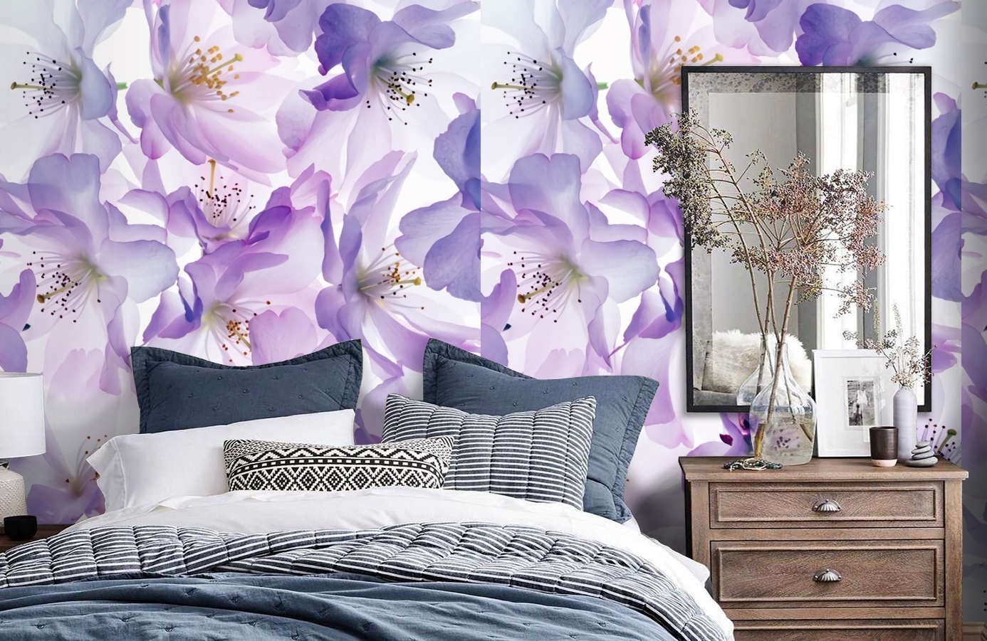 Обои P140501-4 фото в интерьере спальни Обои P140501-4 фото в интерьере спальни