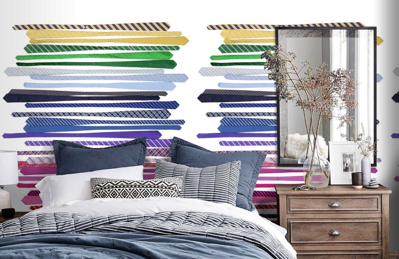 Обои P141502-4 фото в интерьере спальни