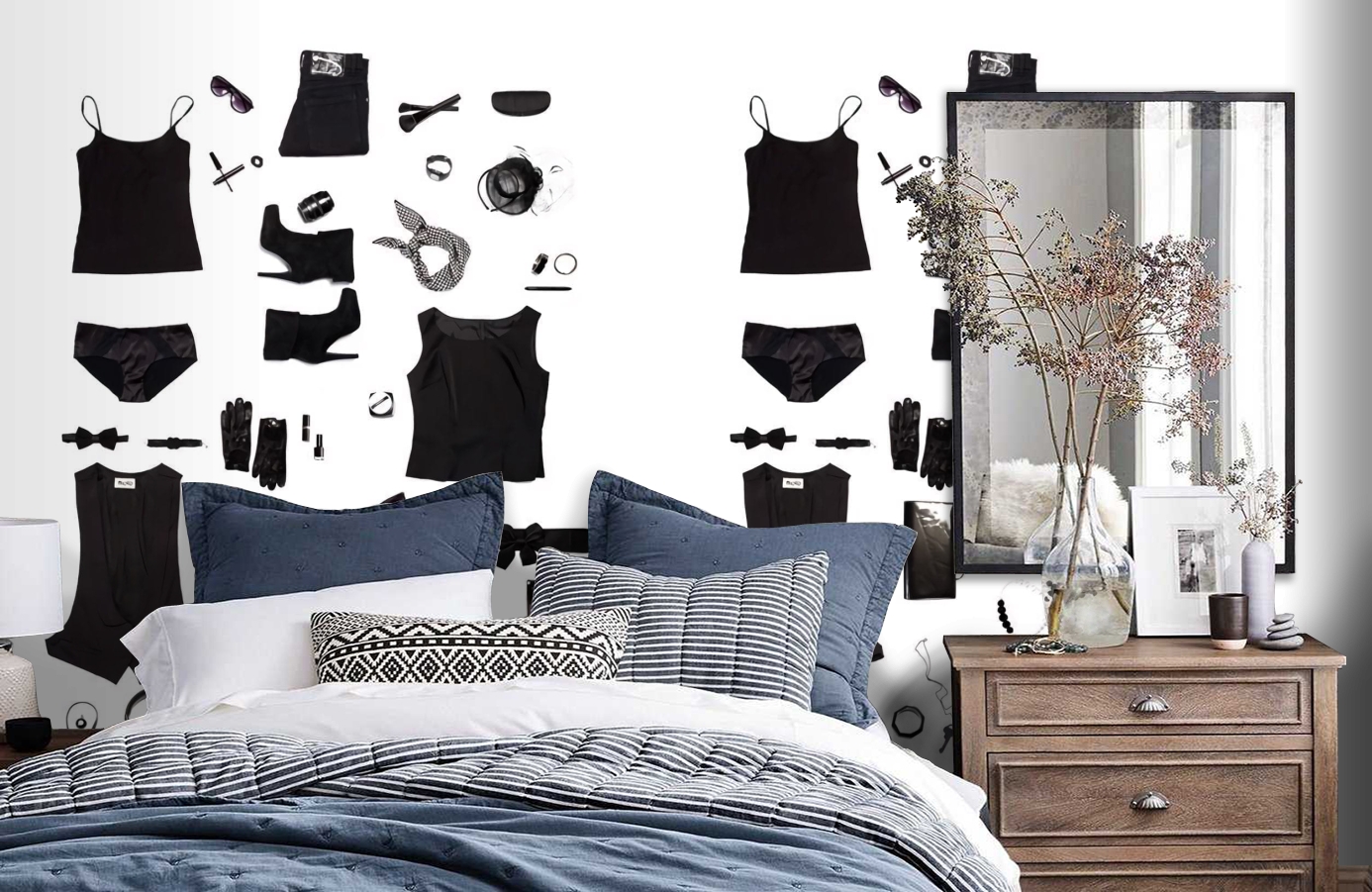 Обои P142601-4 фото в интерьере спальни Обои P142601-4 фото в интерьере спальни