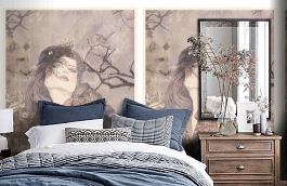 Обои P160301-4 фото в интерьере спальни превью