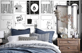 Обои P182201-4 фото в интерьере спальни превью