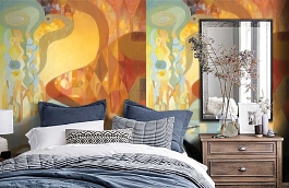 Обои 1466 lev5 804 фото в интерьере спальни превью