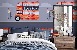 Обои 1485-1 lev5 804 фото в интерьере спальни превью