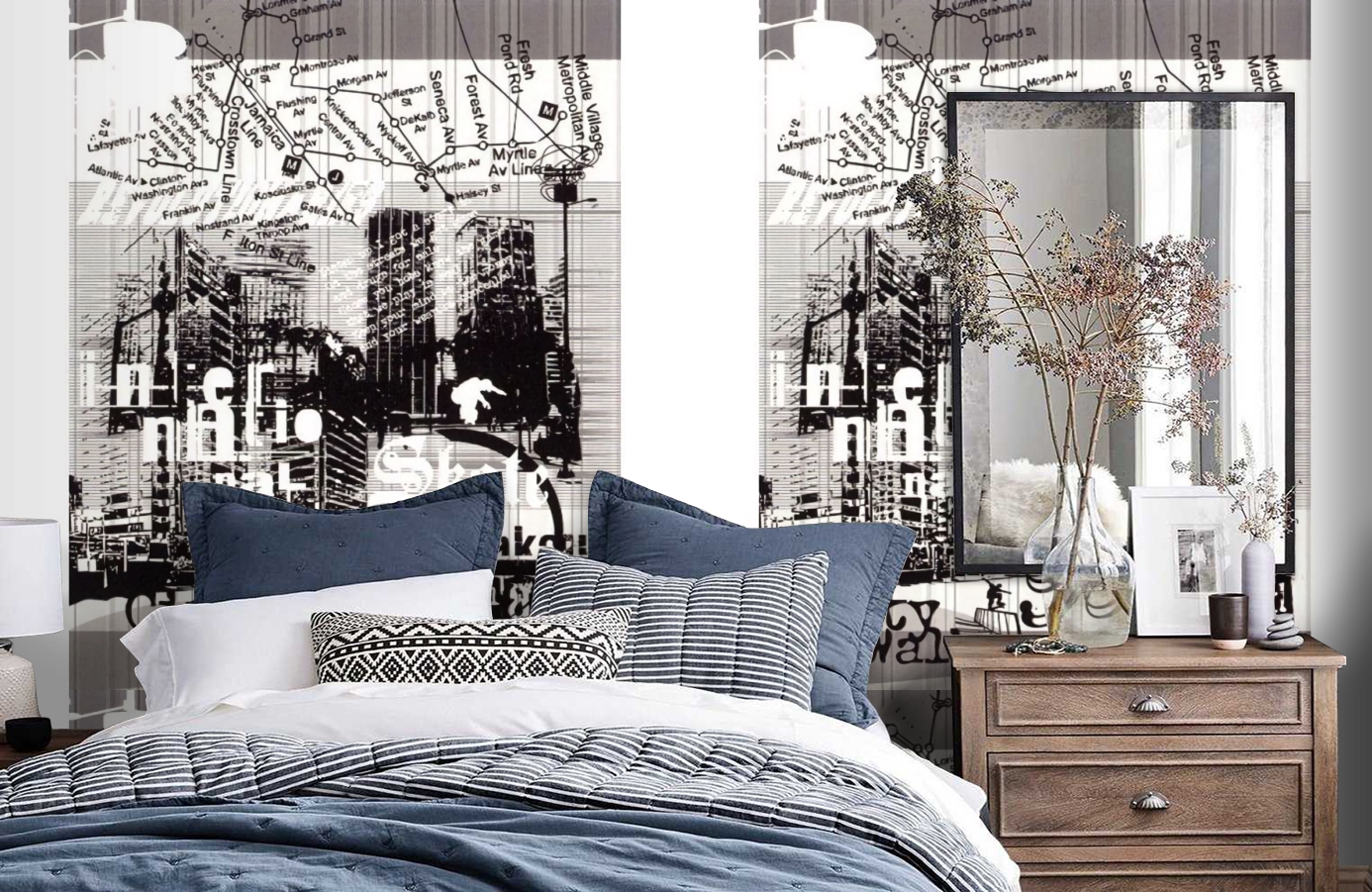 Обои SL 4 804 1633 260*186 фото в интерьере спальни