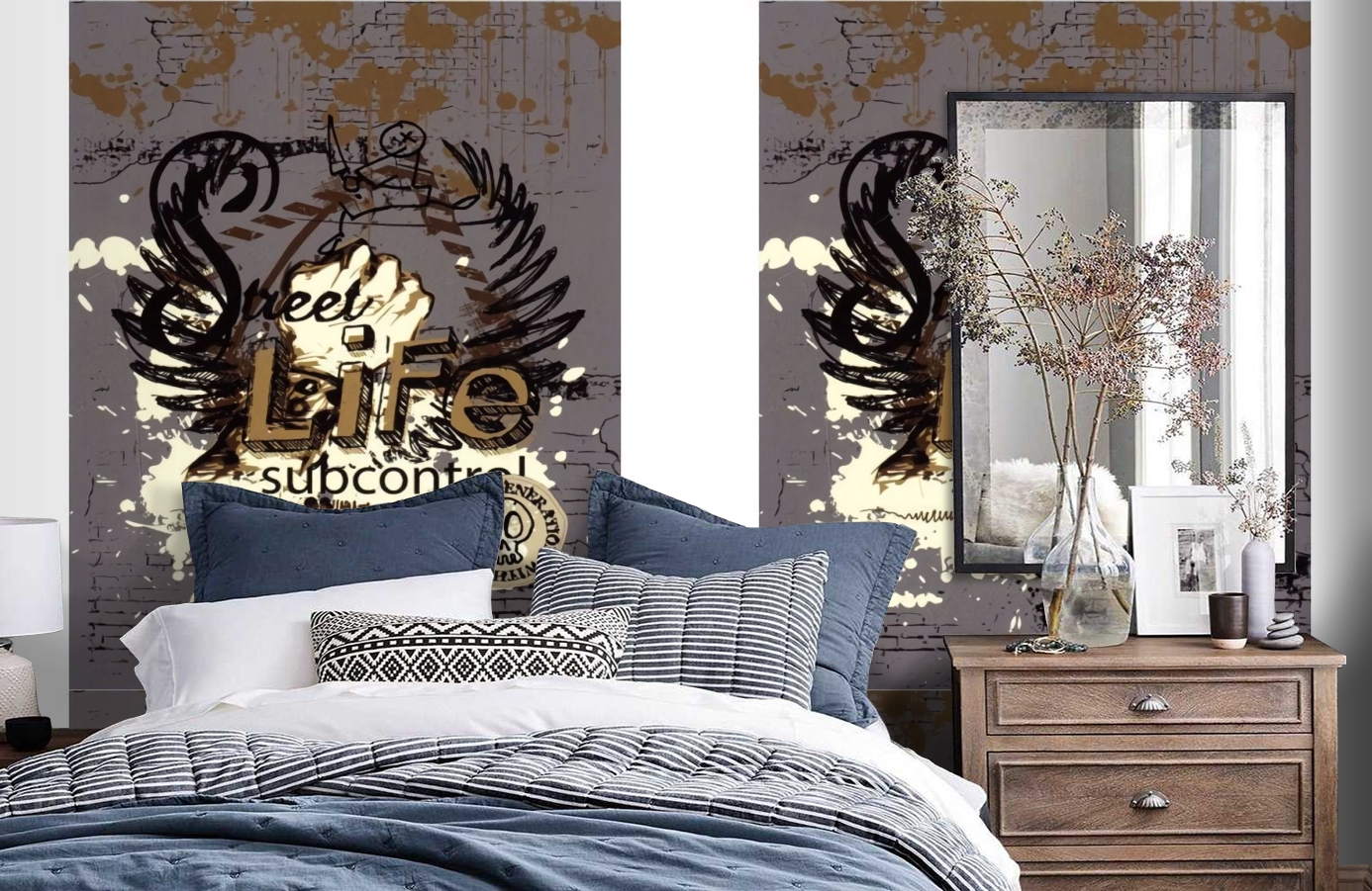 Обои SL 4 804 1651 260*186 фото в интерьере спальни