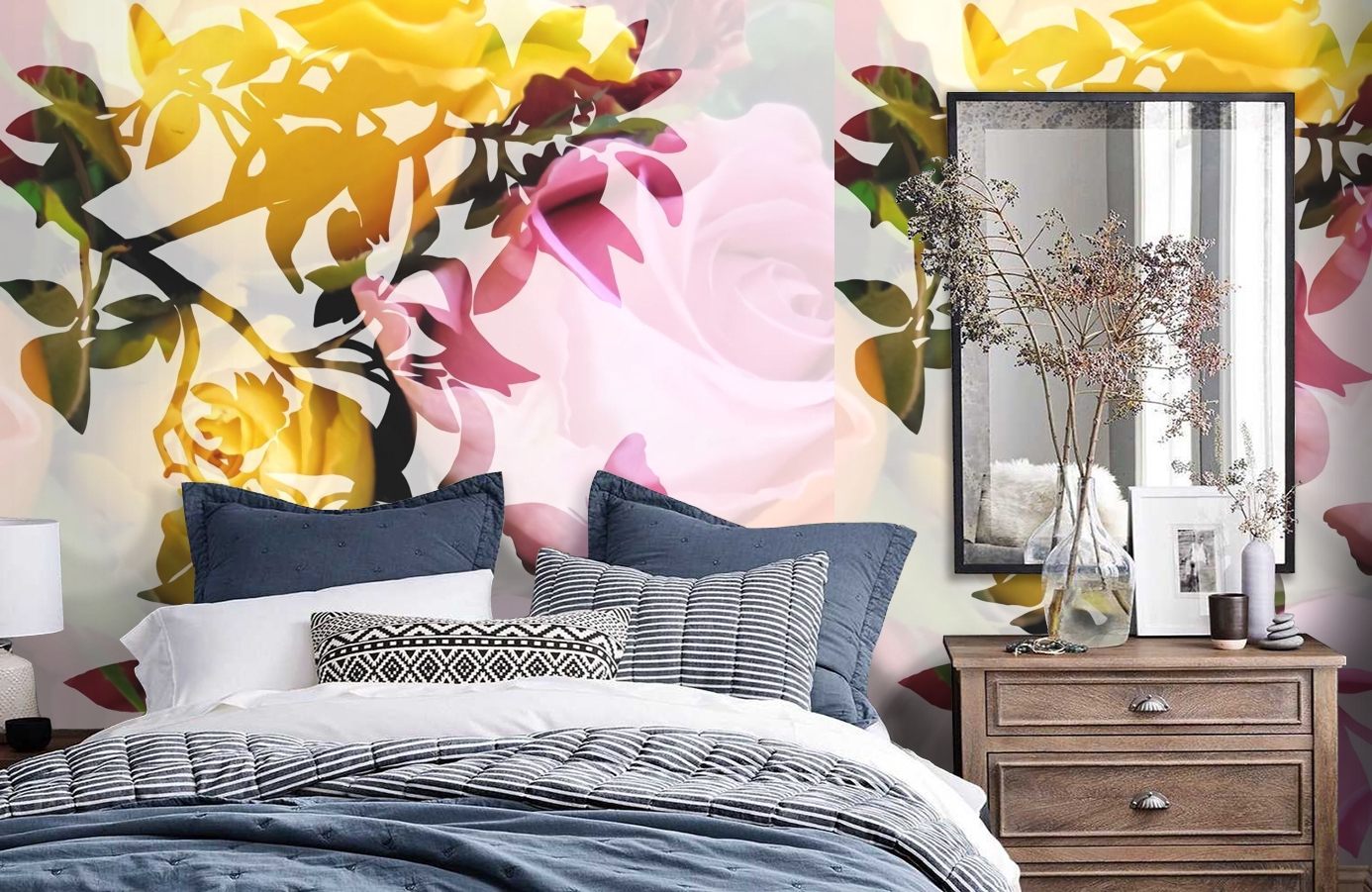 Обои P011301-5 фото в интерьере спальни