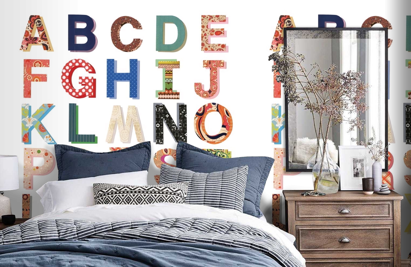 Обои P121803-5 фото в интерьере спальни