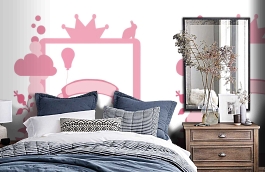 Обои P121901-5 фото в интерьере спальни превью