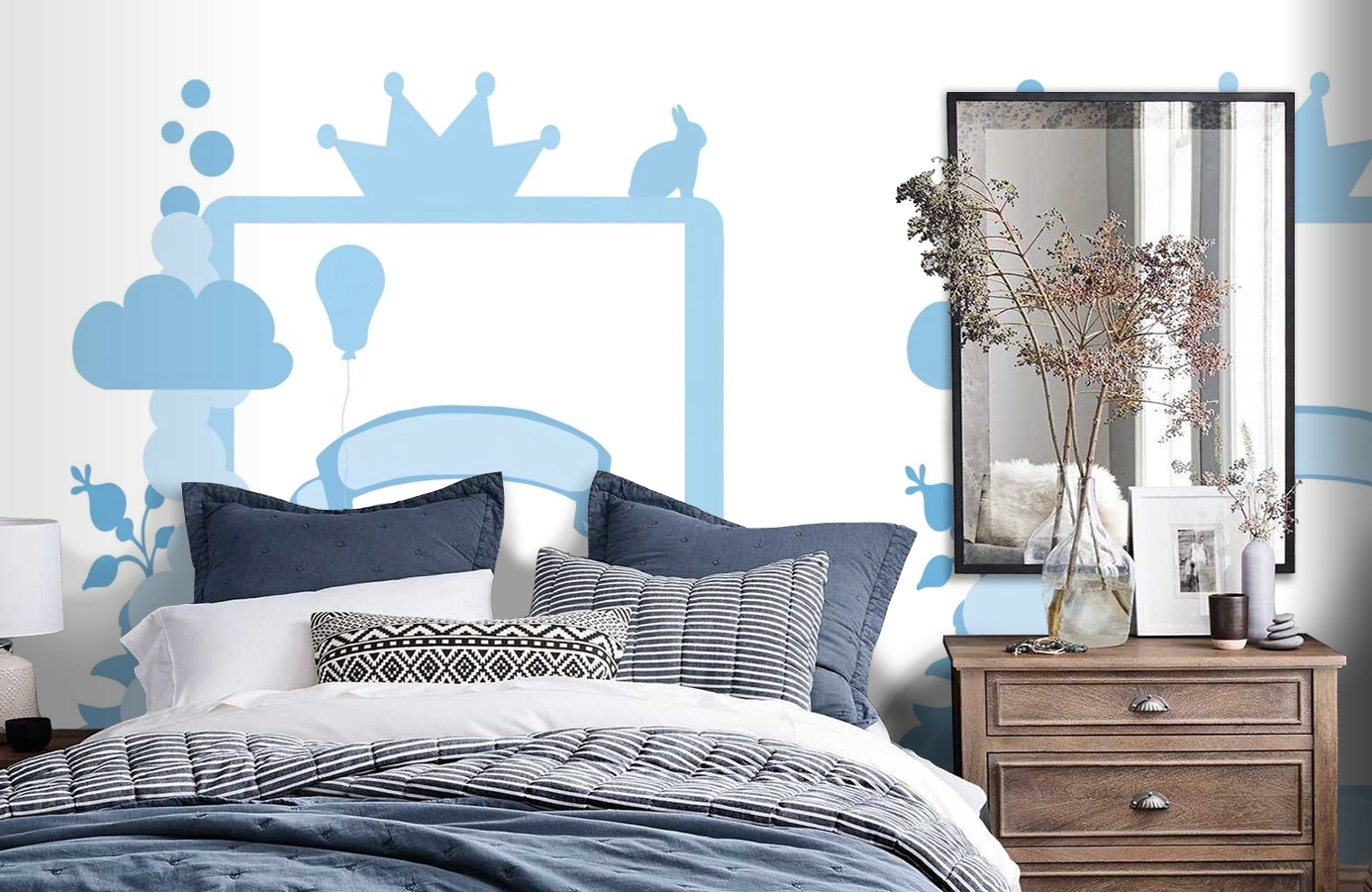 Обои P121902-5 фото в интерьере спальни