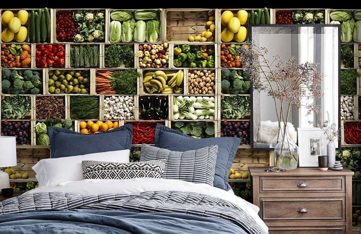 Обои P192901-5 фото в интерьере спальни