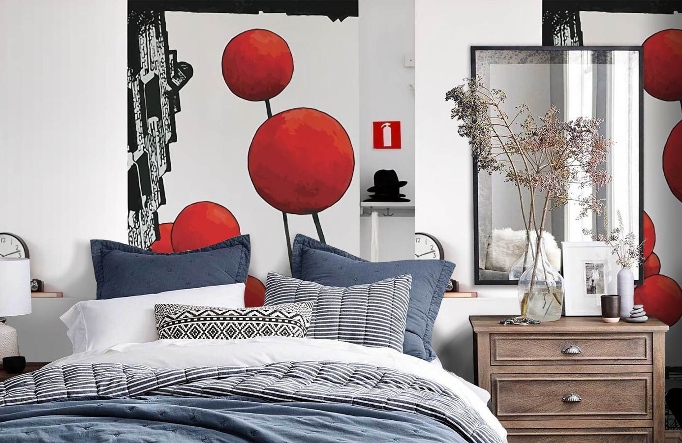 Обои P201301-5 фото в интерьере спальни