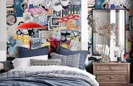 Обои P202701-5 фото в интерьере спальни превью