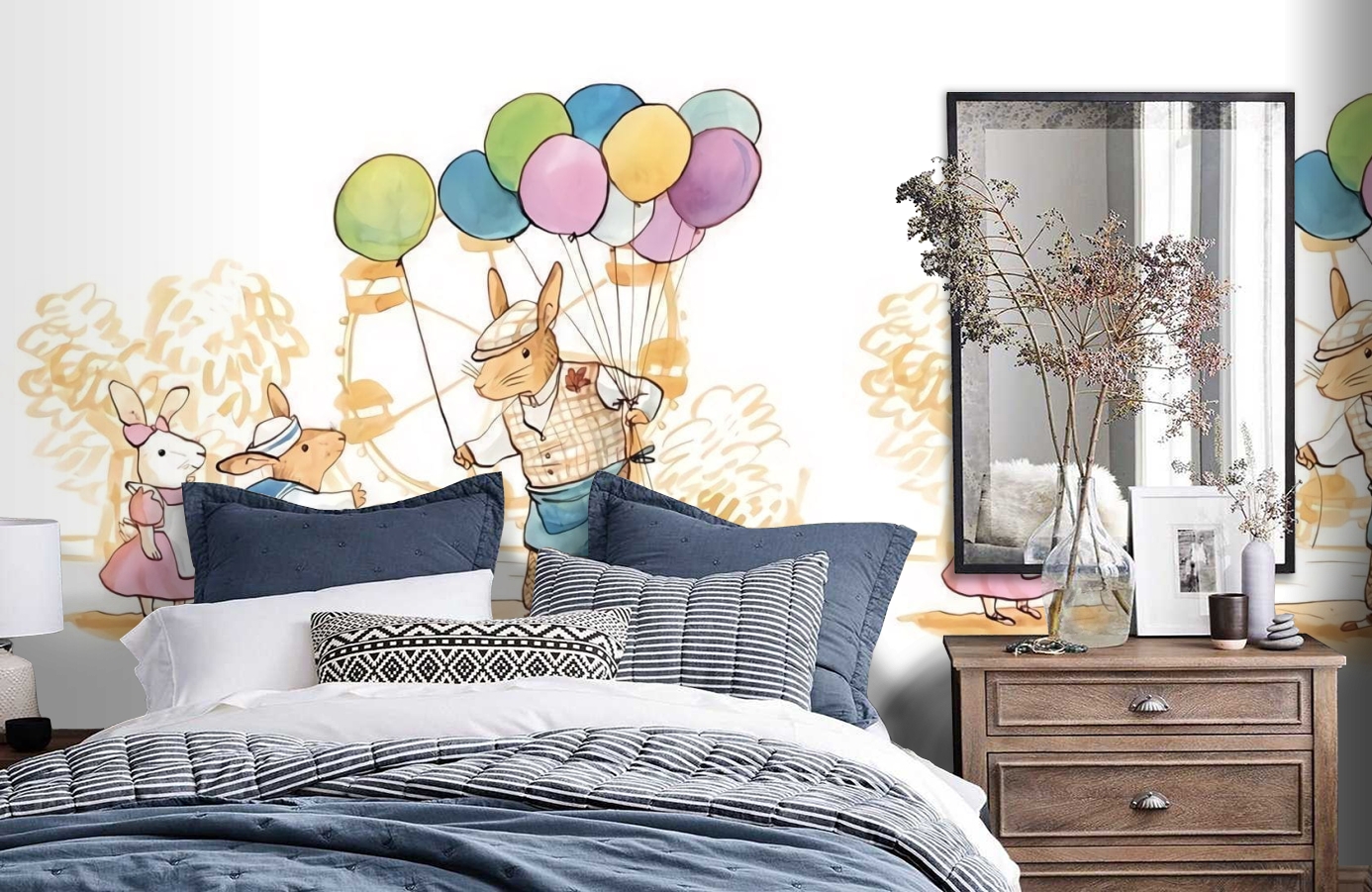 Обои 1233001 фото в интерьере спальни