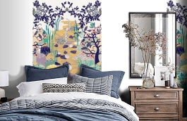 Обои P180801-3 фото в интерьере спальни превью