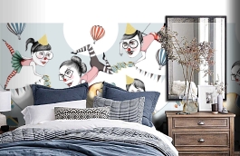 Обои P180901-8 фото в интерьере спальни превью