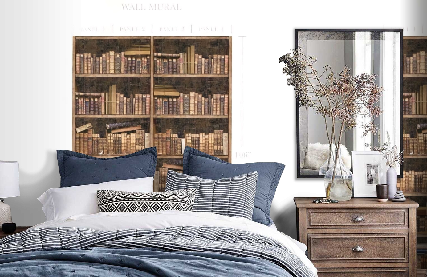 Обои MV72200M фото в интерьере спальни