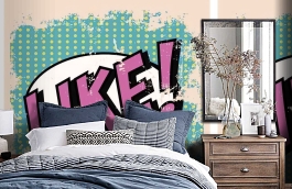 Обои MD903008 фото в интерьере спальни превью