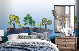 Обои DM204-1 фото в интерьере спальни превью