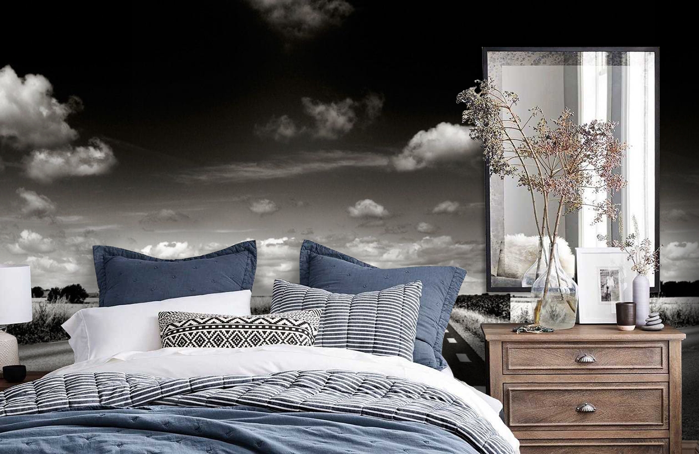 Обои P021001-6 фото в интерьере спальни