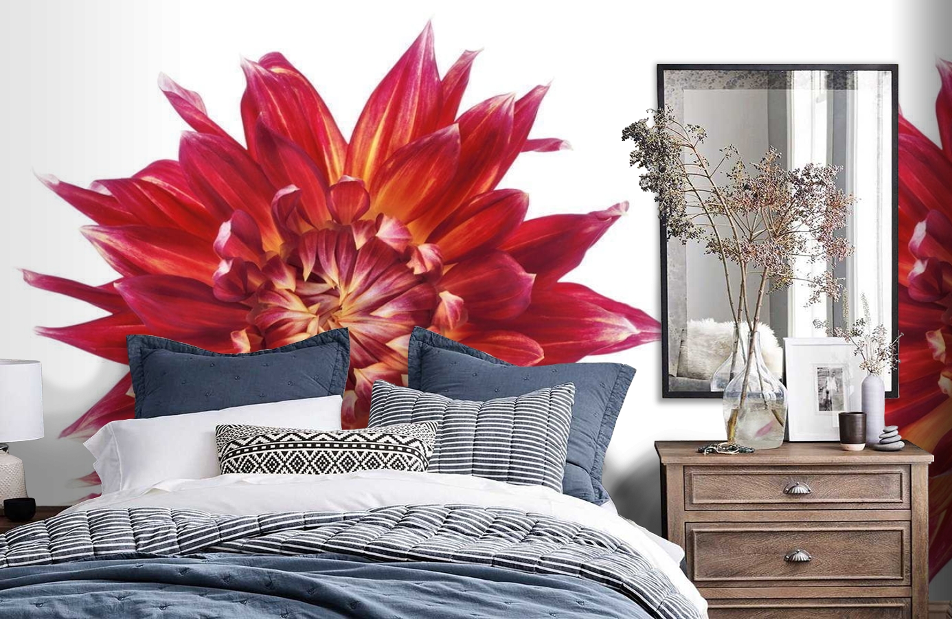 Обои P021401-6 фото в интерьере спальни