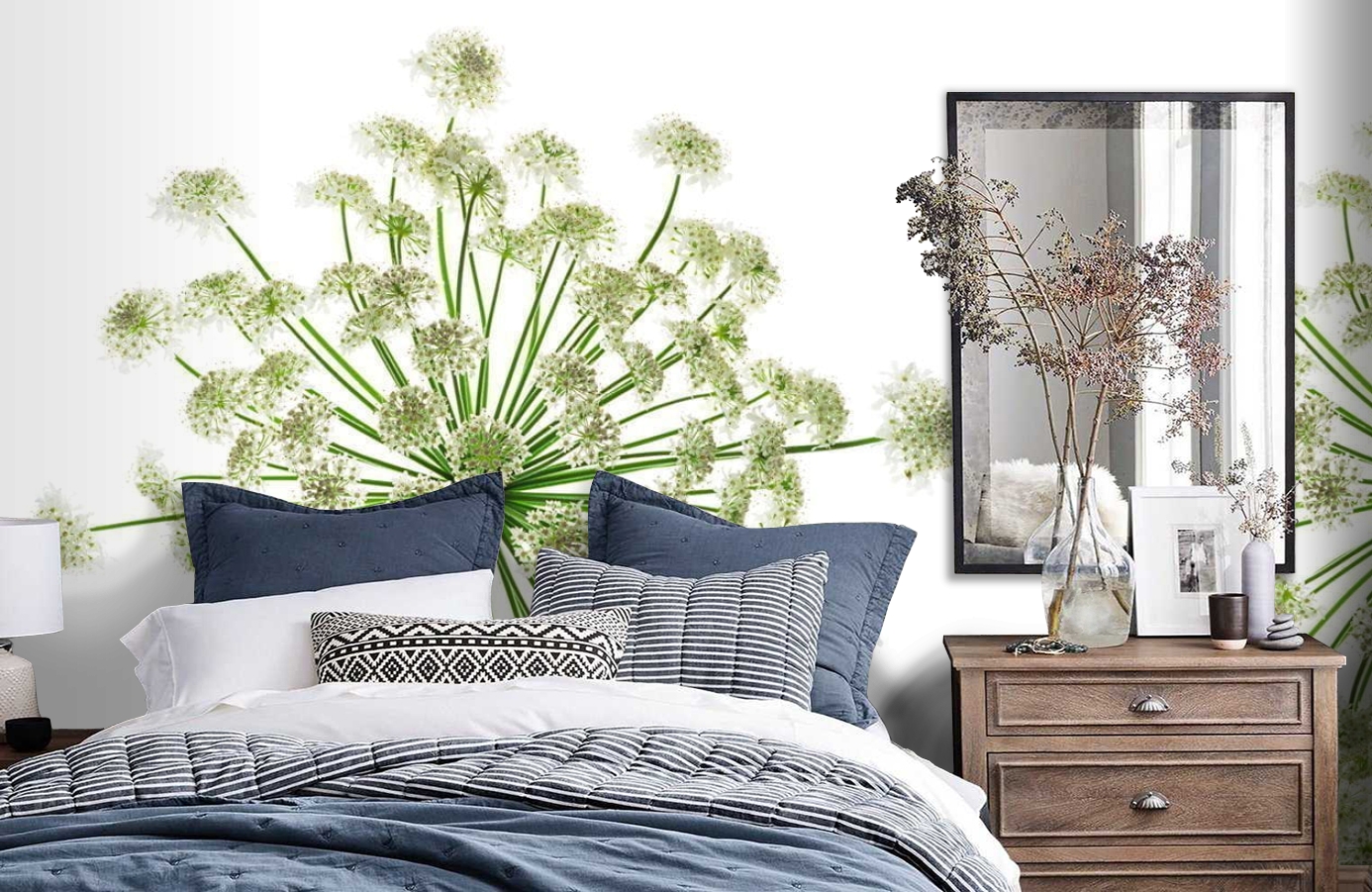 Обои P021501-6 фото в интерьере спальни