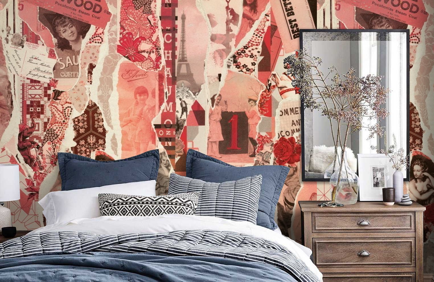 Обои P030202-6 фото в интерьере спальни