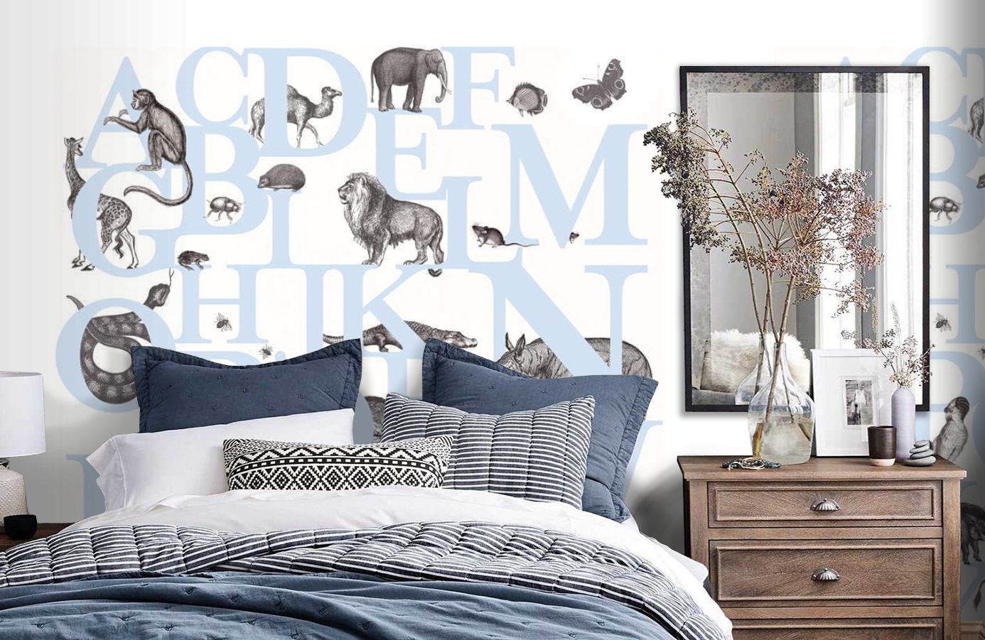 Обои P120401-6 фото в интерьере спальни