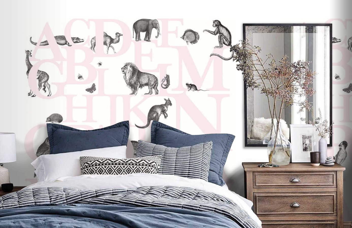 Обои P120405-6 фото в интерьере спальни