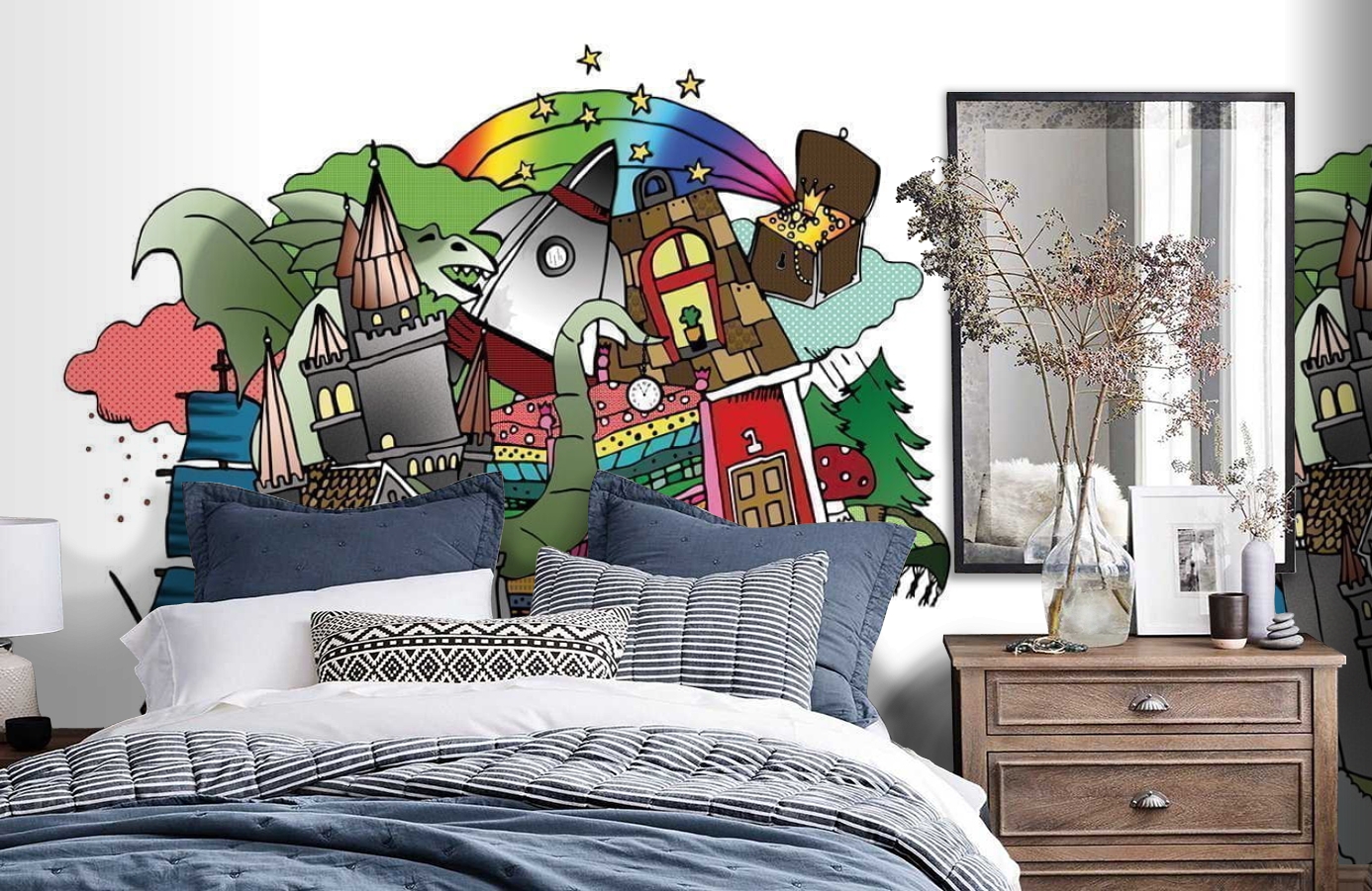 Обои P120801-6 фото в интерьере спальни