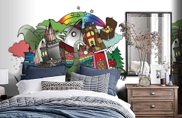 Обои P120801-6 фото в интерьере спальни превью