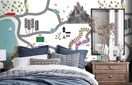 Обои P121002-6 фото в интерьере спальни превью