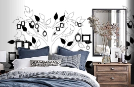 Обои P121202-6 фото в интерьере спальни превью