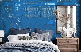 Обои P131302-6 фото в интерьере спальни превью