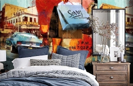 Обои P141801-6 фото в интерьере спальни превью