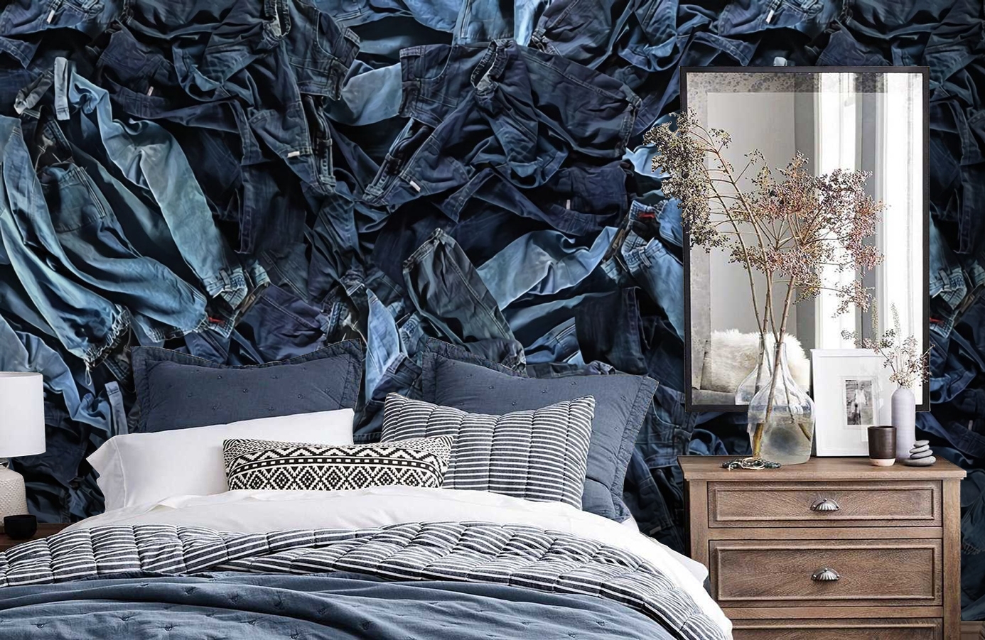 Обои P191301-6 фото в интерьере спальни