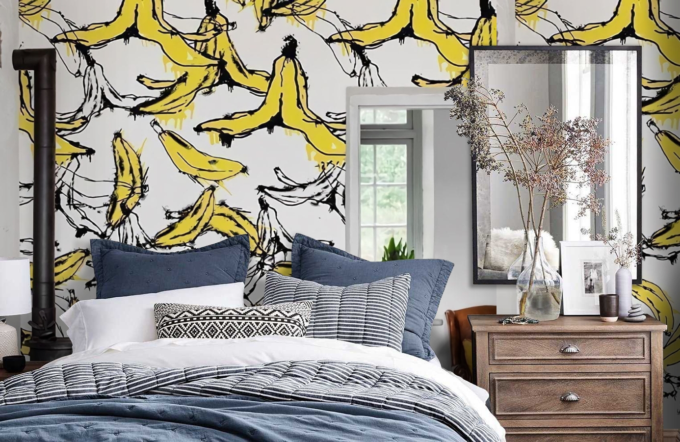 Обои P201201-6 фото в интерьере спальни