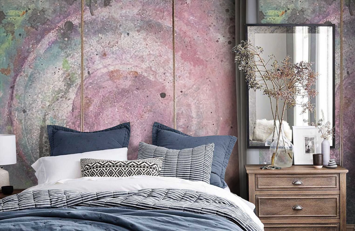 Обои P201701-6 фото в интерьере спальни